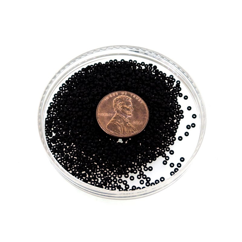 Miyuki Round Seed Beads Size 15/0 8.2g Matte Black - Image 5
